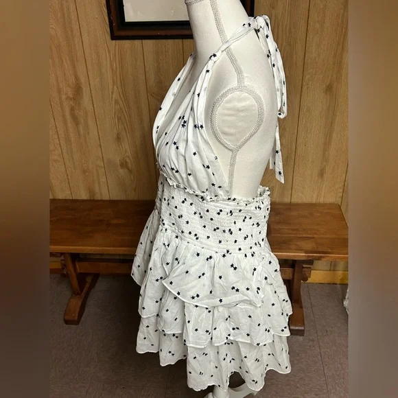 NWT LoveShackFancy Deanna Halter Mini Dress Ivory Starlight Size XXL - Picture 7 of 13